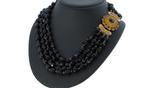 Granaten antieke fraaie 4-strengs ketting luxe 14k slot goud