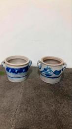 2 Keulse potten grijs blauw in zeer goede staat, Ophalen of Verzenden