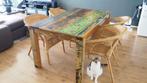 Reclaimed wood dining table, Huis en Inrichting, Ophalen, 50 tot 100 cm, Zo goed als nieuw, Vijf personen of meer