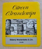 017) ETIKET ZWOLLE WESTERBEKE & Zn CITROEN BRANDEWIJN, Ophalen of Verzenden, Zo goed als nieuw, Overige typen