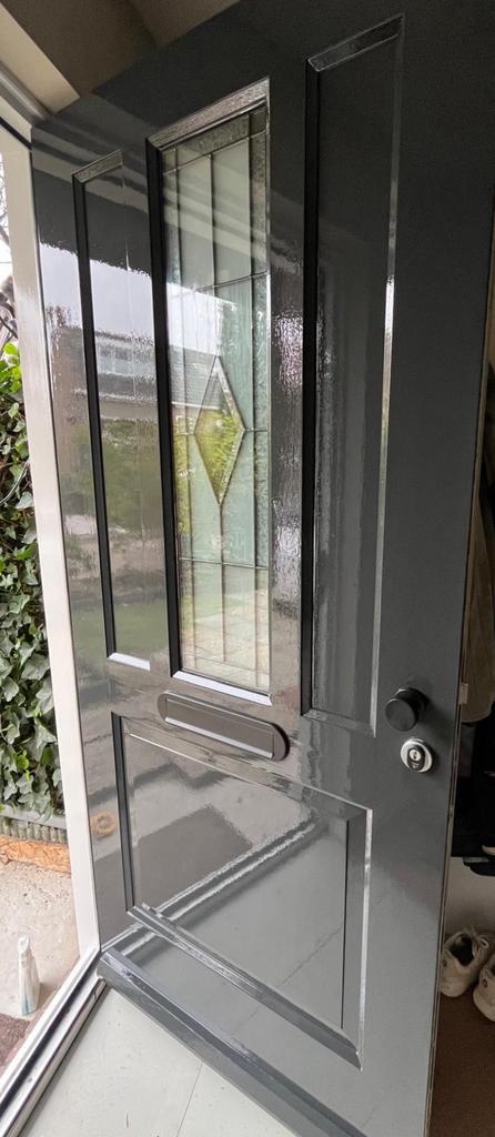 Voordeur gratis (exclusief glas), Doe-het-zelf en Verbouw, Deuren en Horren, Zo goed als nieuw, Buitendeur, 200 tot 215 cm, 80 tot 100 cm