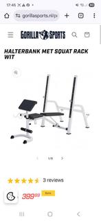 halterbank met squat rack, Ophalen, Zo goed als nieuw, Fitnessbank