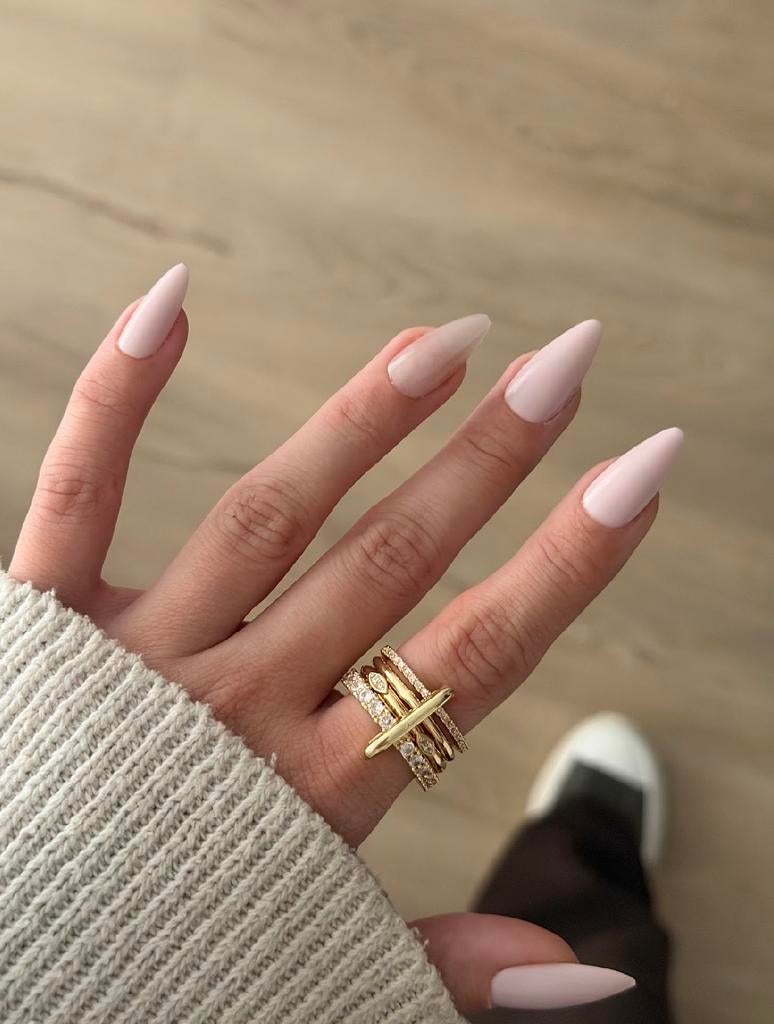 Gouden ring met steentjes, Ophalen, Zo goed als nieuw, Handen en Nagels, Goud
