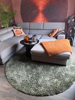 Beige Goossens Voetenbank / Hocker Nora, Vierkant, Zo goed als nieuw, 75 tot 100 cm, Stof