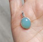 925 zilveren hanger met aqua Chalcedoon steen, O.T., Blauw, Nieuw, Ophalen of Verzenden