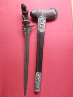 Antieke Kris Bali Batun Poh Zilver Pamor Untu Walang KTA30, Antiek en Kunst, Verzenden