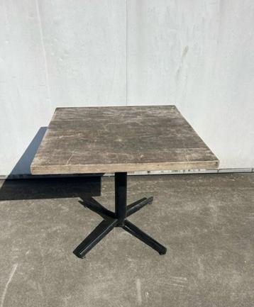 5 stuks horeca restaurant terrastafels 80x80 cm massief hout beschikbaar voor biedingen