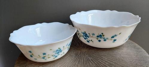 2 x Arcopal Veronica Myosotis schaal groot 19 en  23 cm, Huis en Inrichting, Keuken | Servies, Schaal of Schalen, Overige stijlen
