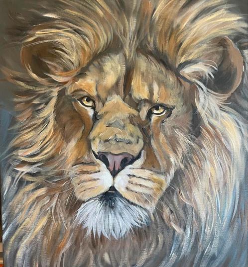 Schilderij leeuw, Antiek en Kunst, Kunst | Schilderijen | Modern, Ophalen of Verzenden