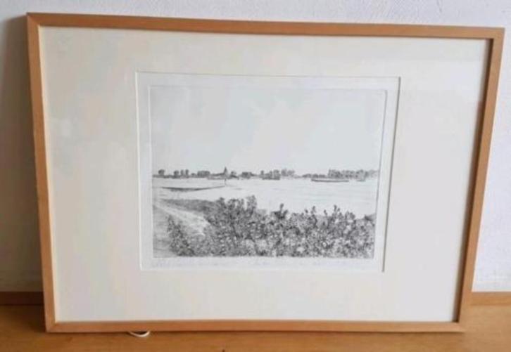 Anton Staartjes: Ets Nederlands landschap 4 gesigneerd & ing, Antiek en Kunst, Kunst | Etsen en Gravures, Ophalen