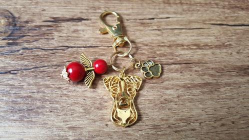 Sleutelhanger Jack russel A met beschermengeltje, Dieren en Toebehoren, Honden-accessoires, Nieuw, Verzenden