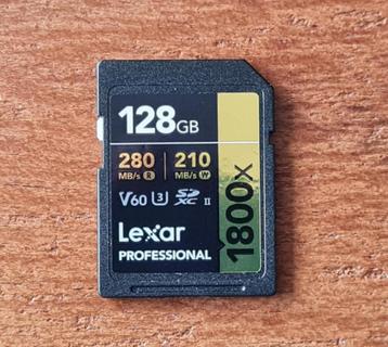 Lexar PRO SDXC UHS-II U3 V60 1800x van 128GB beschikbaar voor biedingen