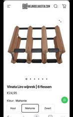 Vinato Liro mahonie wijnrek voor 6 flessen, 5 tot 15 flessen, Nieuw, Ophalen of Verzenden, Minder dan 50 cm