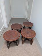 Peruaanse Tafels & Krukjes met Leder, Ophalen of Verzenden, Gebruikt