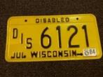 Kentekenplaat licenseplate Wisconsin 84 USA, Verzamelen, Verzenden, Gebruikt, Auto's