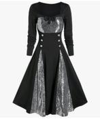 Retro vintage Jaren '50 Punk Gothic Flare Jurk XL goth dress, Kleding | Dames, Zwart, Maat 46/48 (XL) of groter, Nieuw, Ophalen of Verzenden