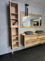 Badmeubel 160 cm oud eiken wagondelen van €8995 nu €4995, Ophalen, 150 tot 200 cm, Nieuw, Wastafelkast