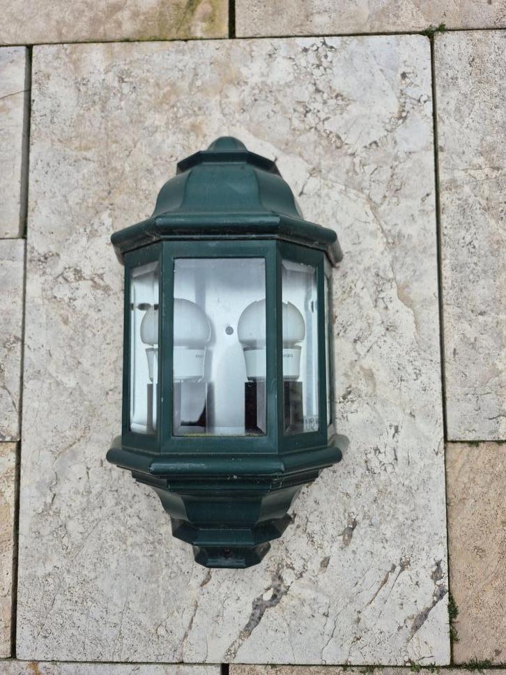 Buitenlamp 2 x E27 (zware kwaliteit) KOOPJE !, Tuin en Terras, Buitenverlichting, Gebruikt, Wandlamp, Aluminium, 50 tot 250 watt