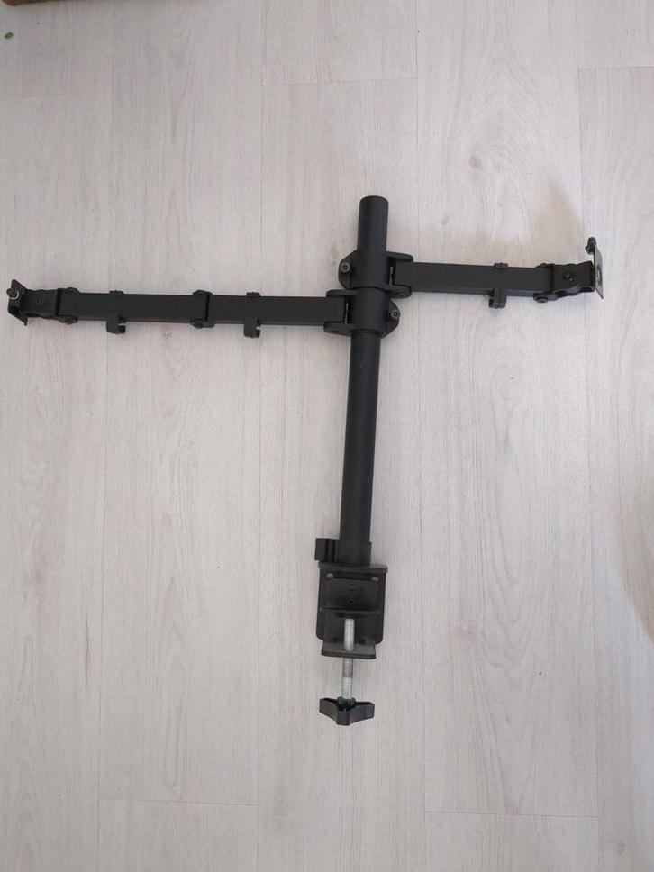 Dubbele monitor arm, Computers en Software, Laptopstandaarden, Gebruikt, In diepte verstelbaar, In hoogte verstelbaar, Ophalen of Verzenden