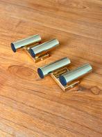 Vintage set 2 gouden wandlampen messing Brass jaren 50/60/70, Ophalen, Gebruikt, Metaal, Vintage