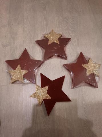 10 x Decoratie kerst ster 19 en 10 cm Hout (nieuw)Christmas beschikbaar voor biedingen