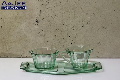Royal Leerdam - Neerlandia roomstel - A.D. Copier - 1939, Verzamelen, Glas en Borrelglaasjes, Gebruikt, Overige typen, Ophalen of Verzenden