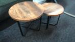 2 delig salonset mango staal, Ophalen, 50 tot 75 cm, Rond, Nieuw