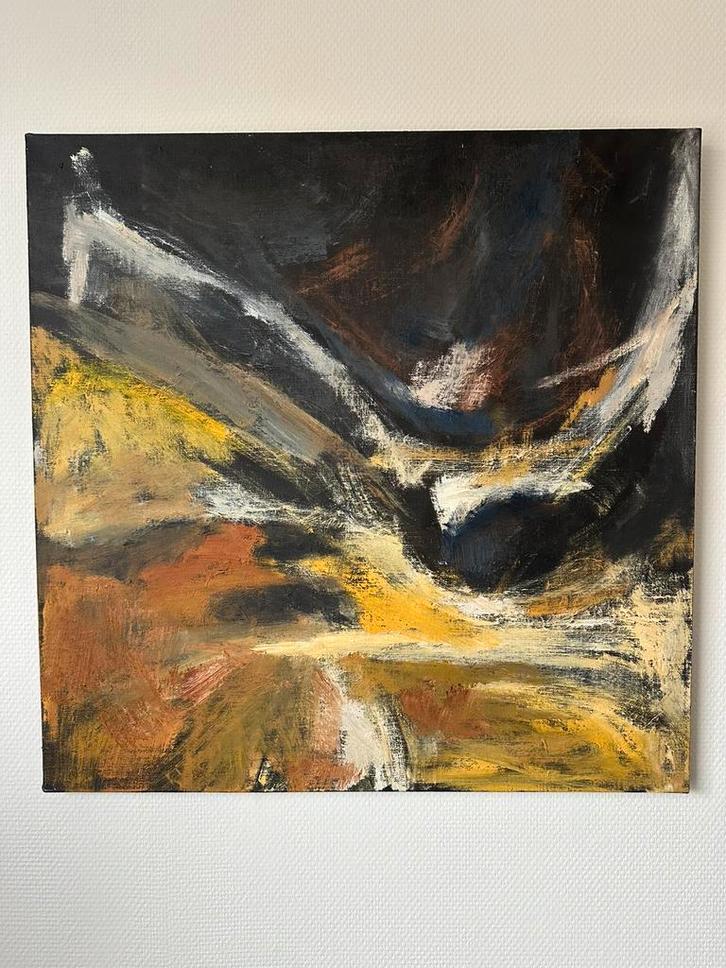 Vintage abstract schilderij “99, Antiek en Kunst, Kunst | Schilderijen | Abstract, Ophalen of Verzenden