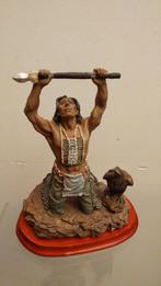 Fraaie sculptuur van Indiaan met adelaar., Ophalen of Verzenden