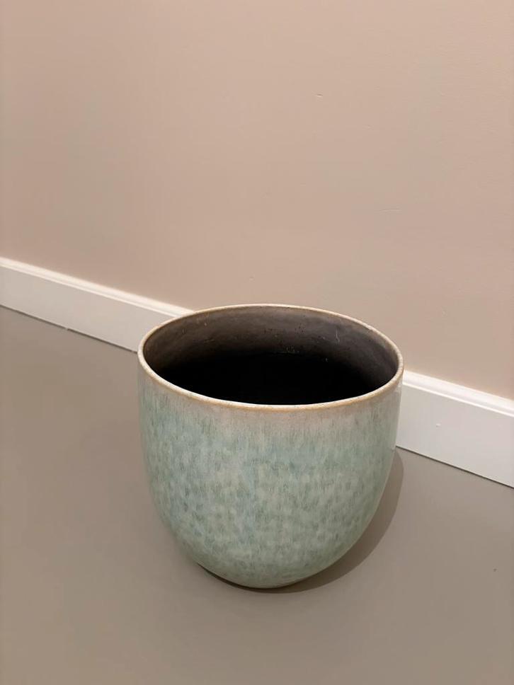 Bloempot Bela Arte - Blauw/Groen, Tuin en Terras, Bloempotten, Gebruikt, Aardewerk, Binnen, Minder dan 40 cm, Minder dan 25 cm