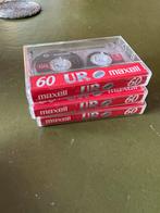3 nieuwe Maxell cassette bandjes 60min, 2 t/m 25 bandjes, Overige genres, Ophalen of Verzenden, Zo goed als nieuw