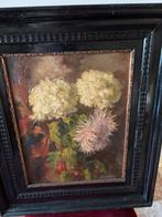 Antiek schilderij met info achterkant schilderij, Ophalen of Verzenden