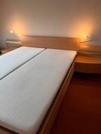 Eikenhouten 2 persoonsbed 160x210 + kleding- en ladekast, Ophalen, Gebruikt, Tweepersoons