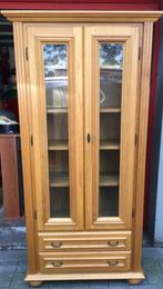 Mooie vitrine kast te koop, Ophalen, Met deur(en), Eikenhout, Nieuw