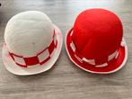 2x duo hoed Brabant of Brabantse kleuren / rood en wit, Kleding | Heren, Carnavalskleding en Feestkleding, Verzenden, Zo goed als nieuw