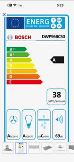Bosch DWP96BC50 Afzuigkap 90cm - Zo goed als nieuw!, Ophalen of Verzenden, Zo goed als nieuw