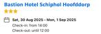 Hotel Overnachting Bastion Schiphol, Tickets en Kaartjes, Twee personen, 2 overnachtingen