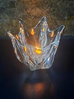 Orrefors tulpvormig kristallen waxinelichthouder - schaaltje, Antiek en Kunst, Ophalen of Verzenden