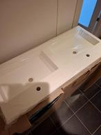 dubbele wastafel Wit 120x51cm Met Accessoires en Onderkast, Huis en Inrichting, Badkamer | Badkamermeubels, Ophalen, 100 tot 150 cm