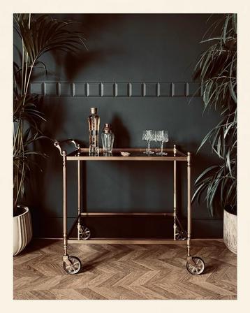 Vintage Serveerwagen / Dranken Trolley uit messing  beschikbaar voor biedingen