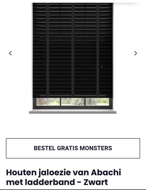 Abachi houten zwarte jaloezieën. Nieuw in doos!, Huis en Inrichting, Stoffering | Gordijnen en Lamellen, Nieuw, 100 tot 150 cm