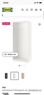 2 stuks IKEA PAX Basiselement kledingkast, wit, 100x58x236, 100 tot 150 cm, Gebruikt, 50 tot 75 cm, Pax