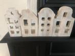 houten huisjes waxcinelichtjes houder, Huis en Inrichting, Woonaccessoires | Kandelaars en Kaarsen, Minder dan 25 cm, Gebruikt