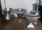 Vintage Aluminium Vazen Set - 4 Stuks, Ophalen