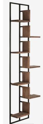 Wandrek / boekenrek / showcase teakhout met staal., Ophalen, Met plank(en), Zo goed als nieuw, Minder dan 150 cm
