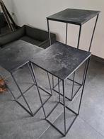 3 DELIG SMEEDIJZEREN TAFEL SET, Ophalen, Minder dan 55 cm, Rond, Zo goed als nieuw