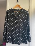 Zwart bloesje met zwanen / blouse / tuniek Mango M, Kleding | Dames, Maat 38/40 (M), Mango, Ophalen of Verzenden, Zo goed als nieuw