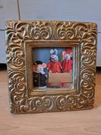 Gouden fotolijstje met decoratie, Overige materialen, Minder dan 50 cm, Ophalen of Verzenden, Zo goed als nieuw