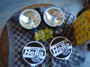Oldtimer 2 Hella verstralers comet 500 met covers  beschikbaar voor biedingen