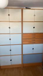 Ikea kast kleur: eiken, zandkleur, lichtgrijs(rolluik), Ophalen, Gebruikt